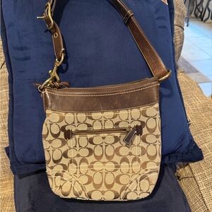 Coach Tan and Brown Crossbody Bag